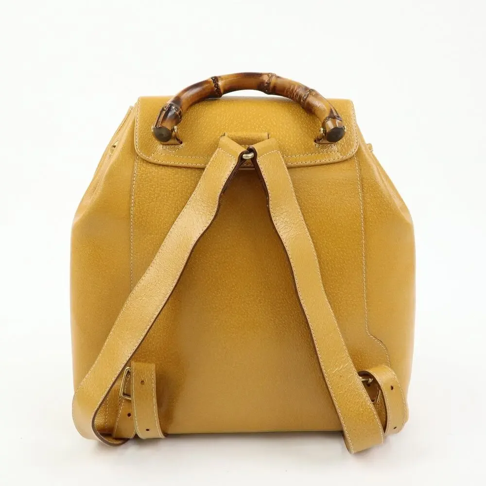 Gucci Bamboo Calfskin Backpack Yellow